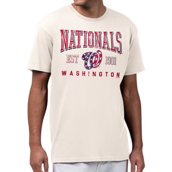 Men's Starter  Cream Washington Nationals Established Logo T-Shirt