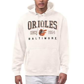 Men's Starter  Cream Baltimore Orioles Established Logo Fleece Hoodie
