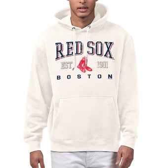 Men's Starter  Cream Boston Red Sox Established Logo Fleece Hoodie