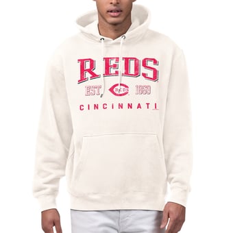 Men's Starter  Cream Cincinnati Reds Established Logo Fleece Hoodie
