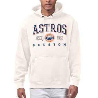 Men's Starter  Cream Houston Astros Established Logo Fleece Hoodie
