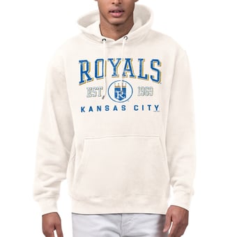Men's Starter  Cream Kansas City Royals Established Logo Fleece Hoodie