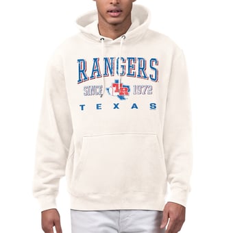 Men's Starter  Cream Texas Rangers Established Logo Fleece Hoodie