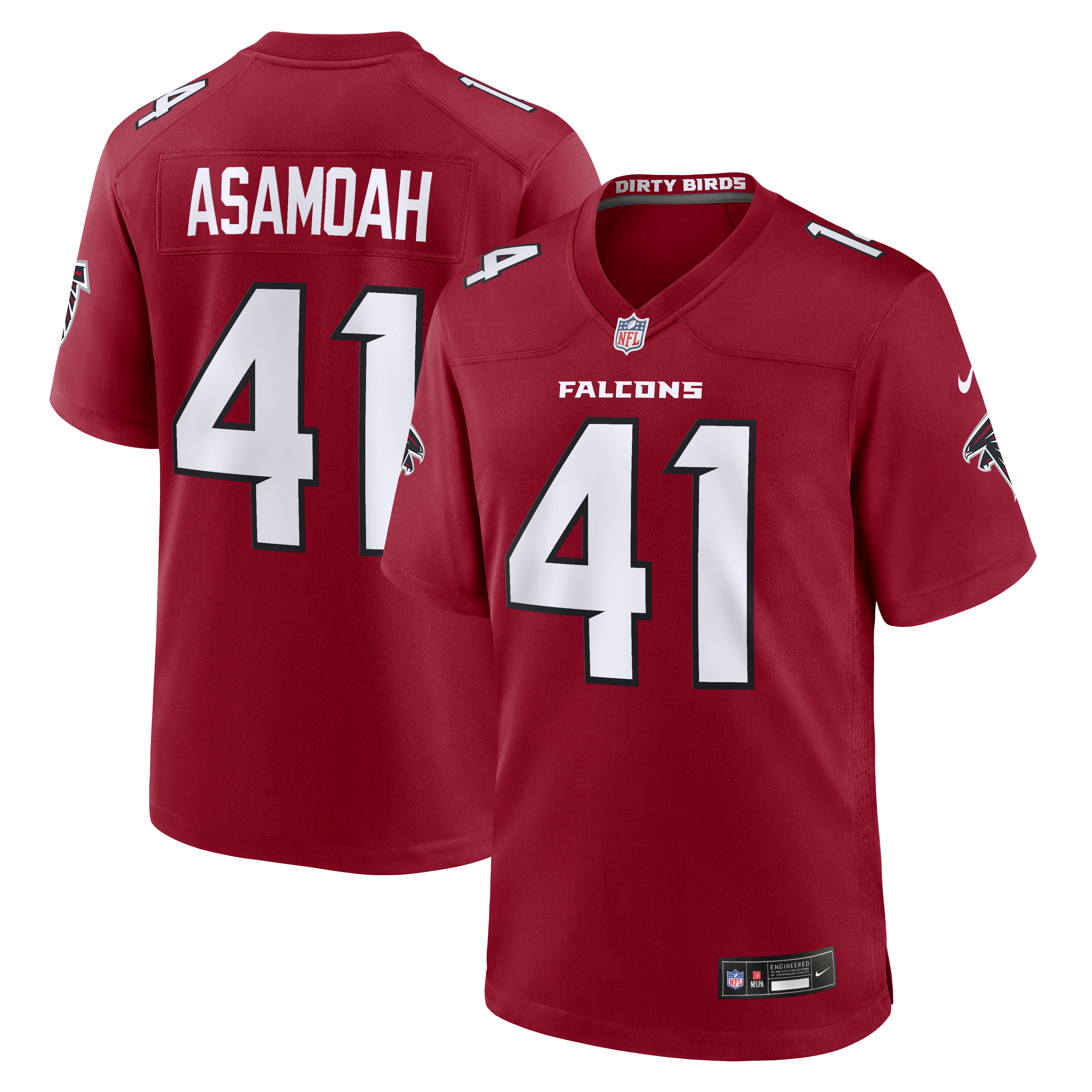 Men's Nike Brian Asamoah Red Atlanta Falcons Team Game Jersey