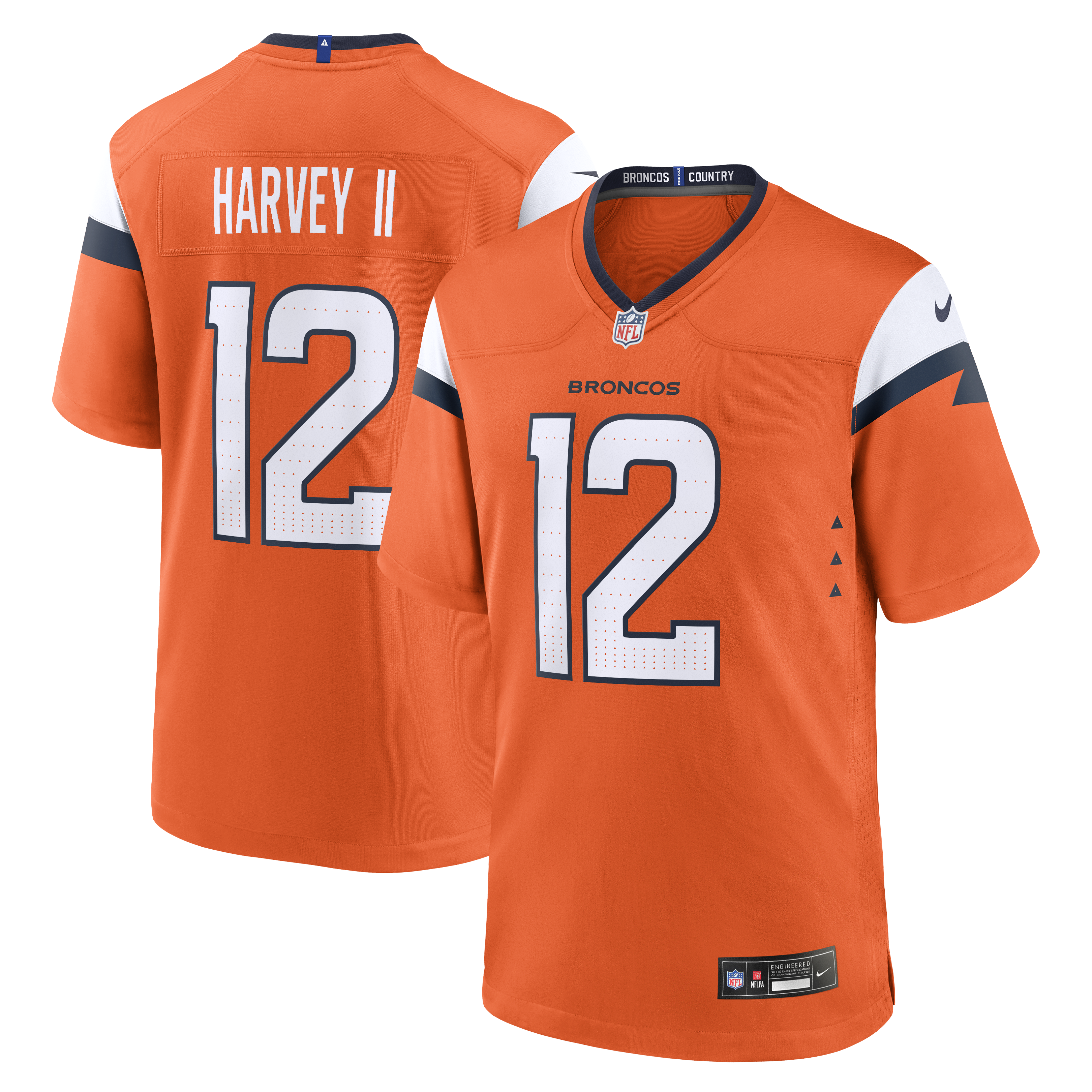 Men's Nike RJ Harvey Orange Denver Broncos Team Game Jersey