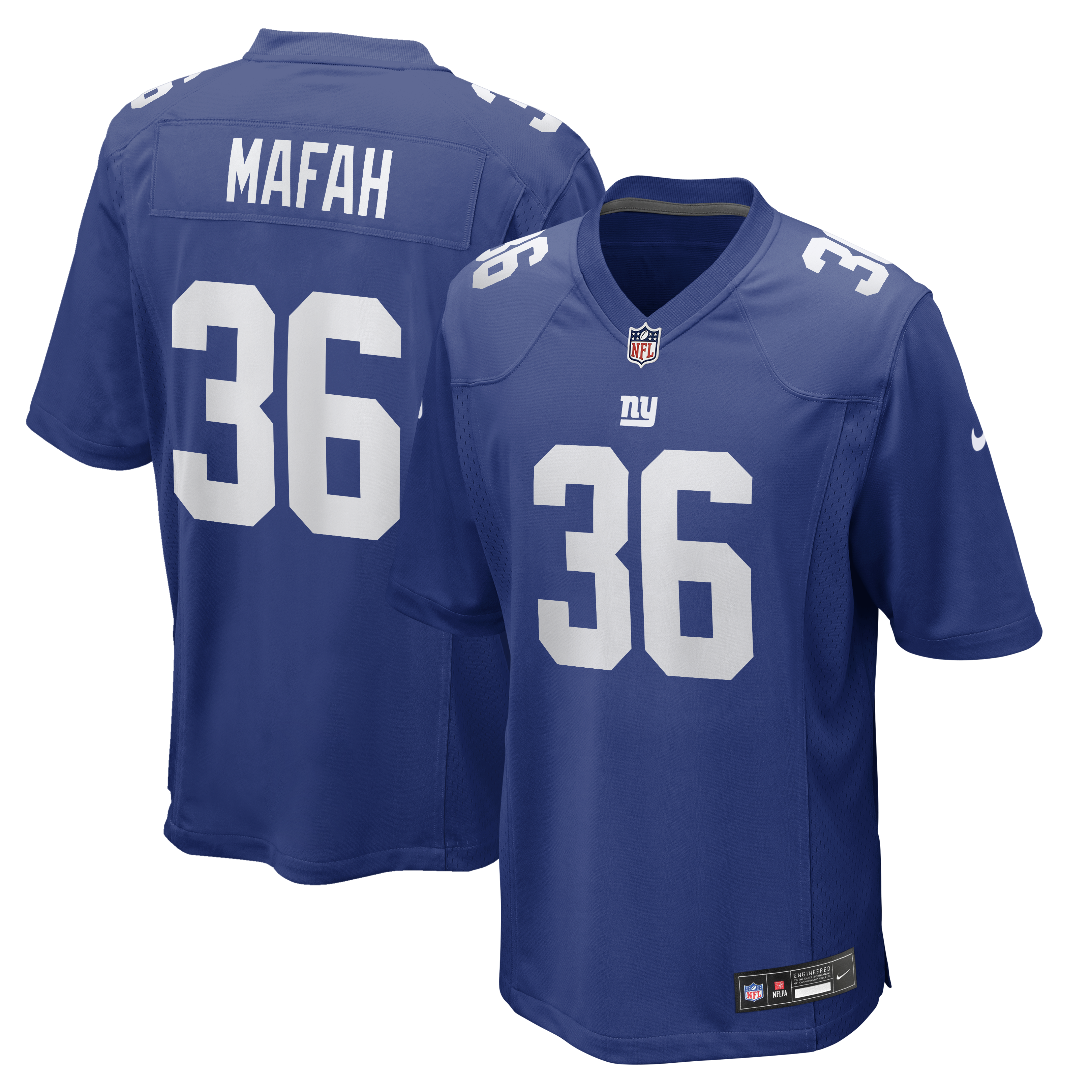 Men's Nike Phil Mafah Royal New York Giants Team Game Jersey