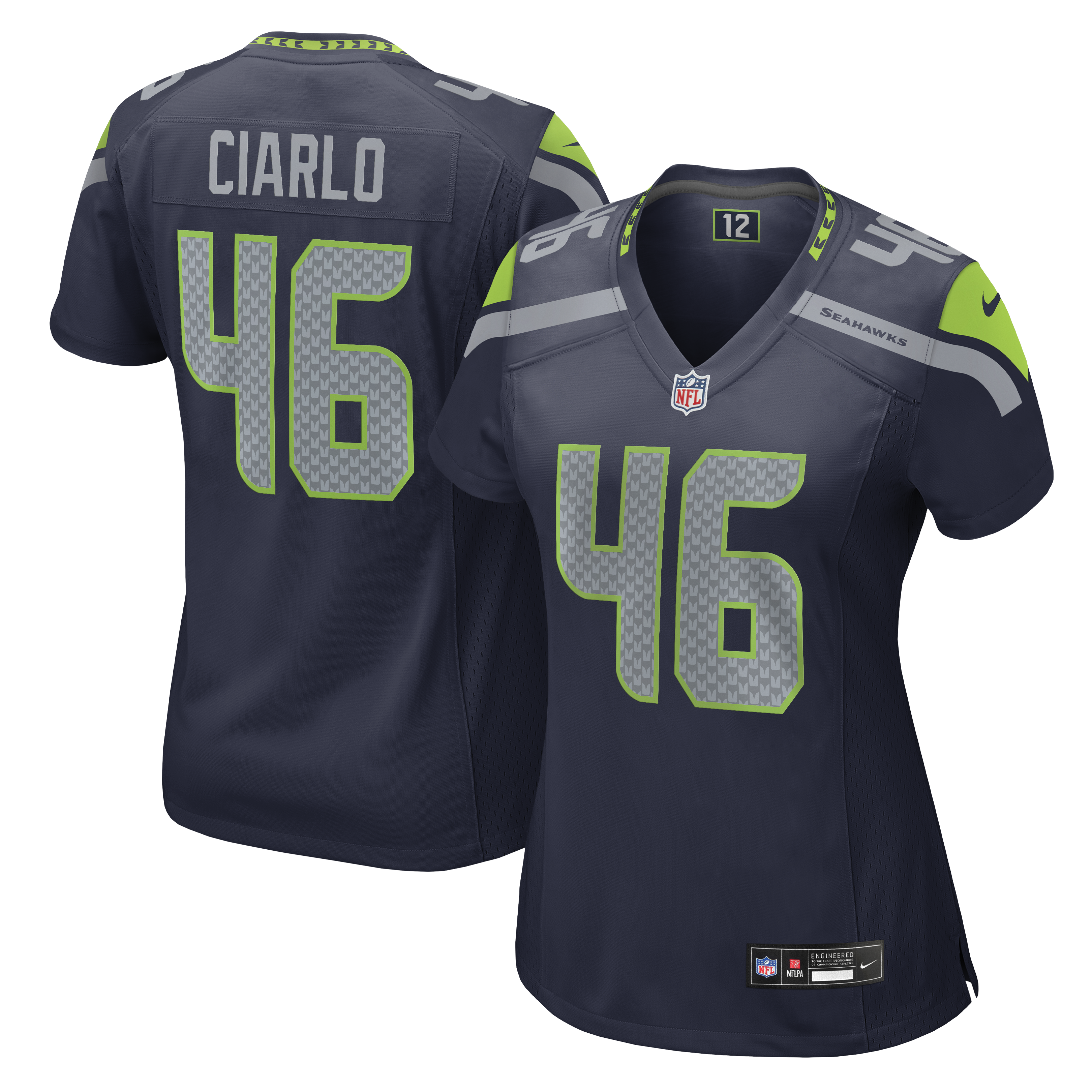 Women's Nike Jimmy Ciarlo College Navy Seattle Seahawks Team Game Jersey
