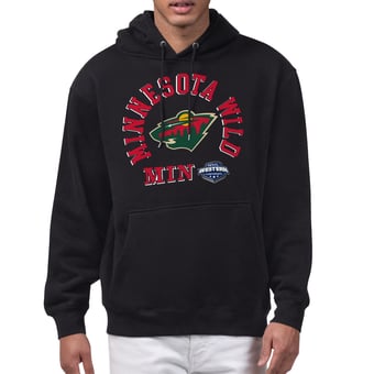 Men's Starter Black Minnesota Wild All-Around Fan Hoodie