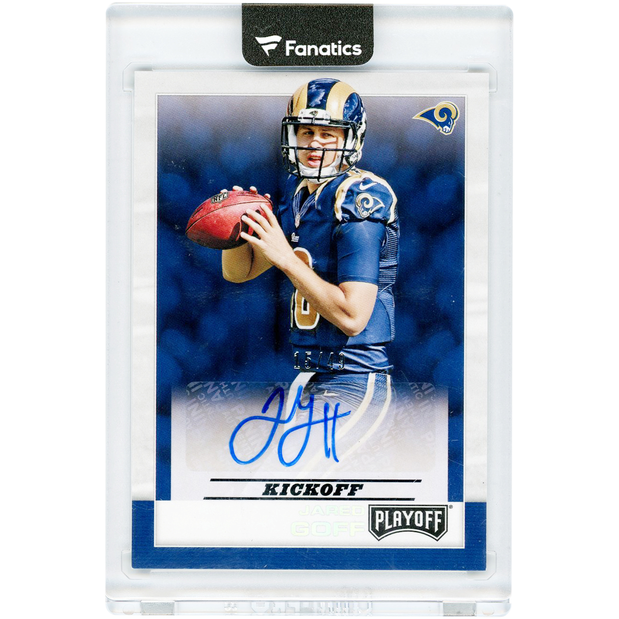 Jared Goff Los Angeles Rams Autographed 2016 Panini Playoff Kickoff #1 #15/49 Rookie Card