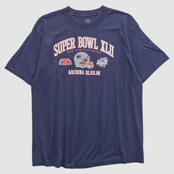 Super Bowl XLII Reebok 2008 T-shirt - Navy - XL by Fanatics Real Vintage