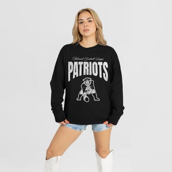 Women's Gameday Couture Black New England Patriots Bold Ambition Oversized Long Sleeve T-Shirt