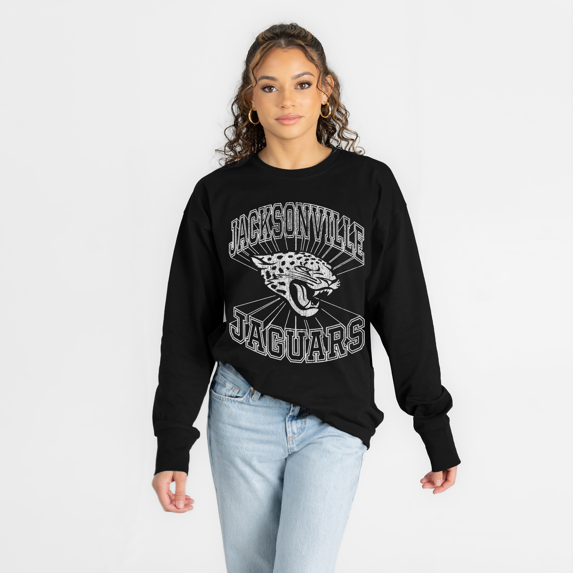 Women's Gameday Couture Black Jacksonville Jaguars Spotlight Oversized Long Sleeve T-Shirt