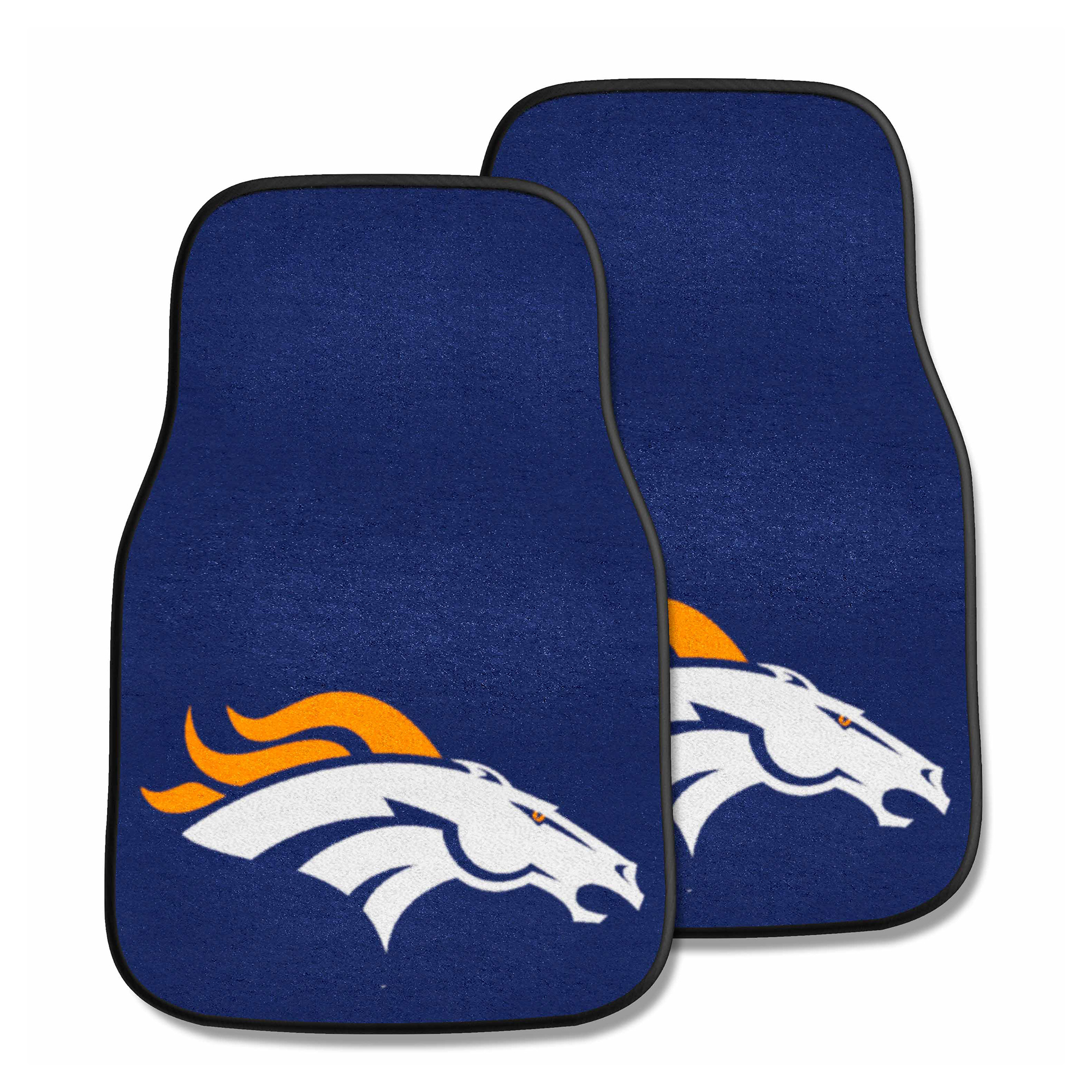 Logo Brands Denver Broncos Two-Piece Carpet Car Mat Set