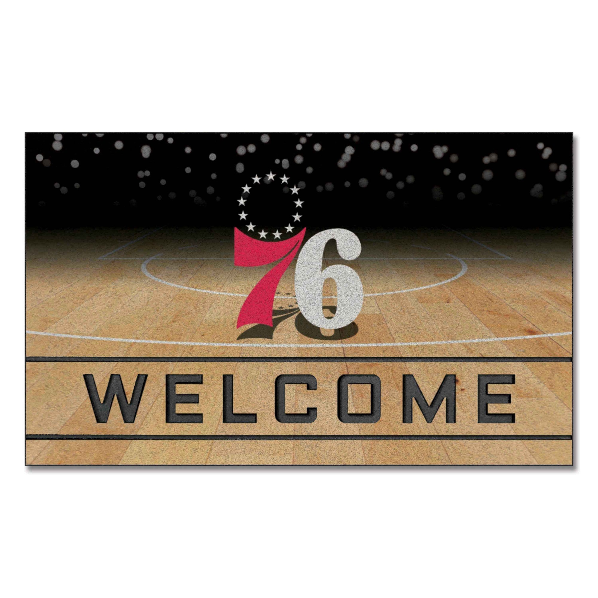 Logo Brands Philadelphia 76ers 18" x 30" Crumb Rubber Door Mat