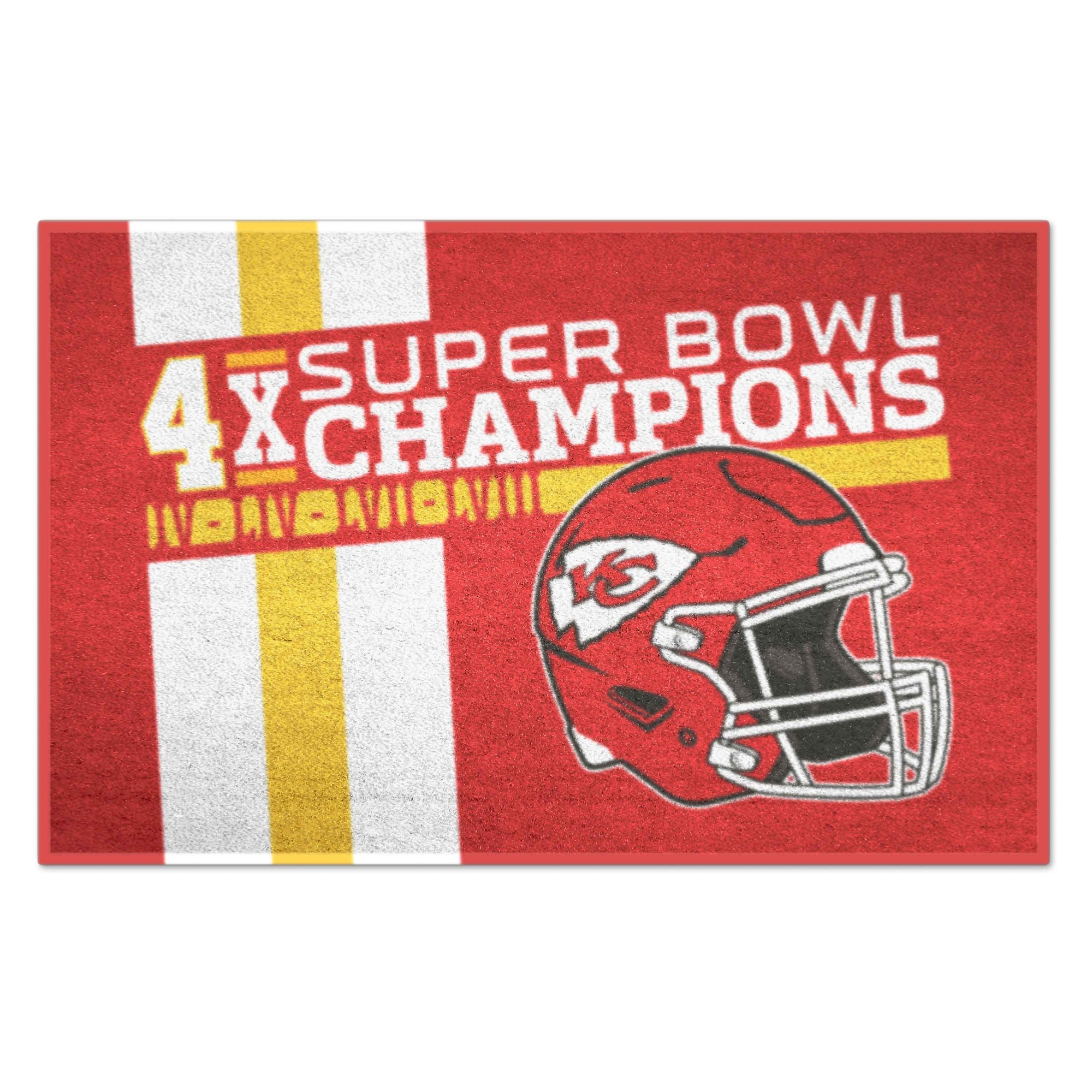 Logo Brands Kansas City Chiefs Super Bowl Champions 19" x 30" Dynasty Starter Mat