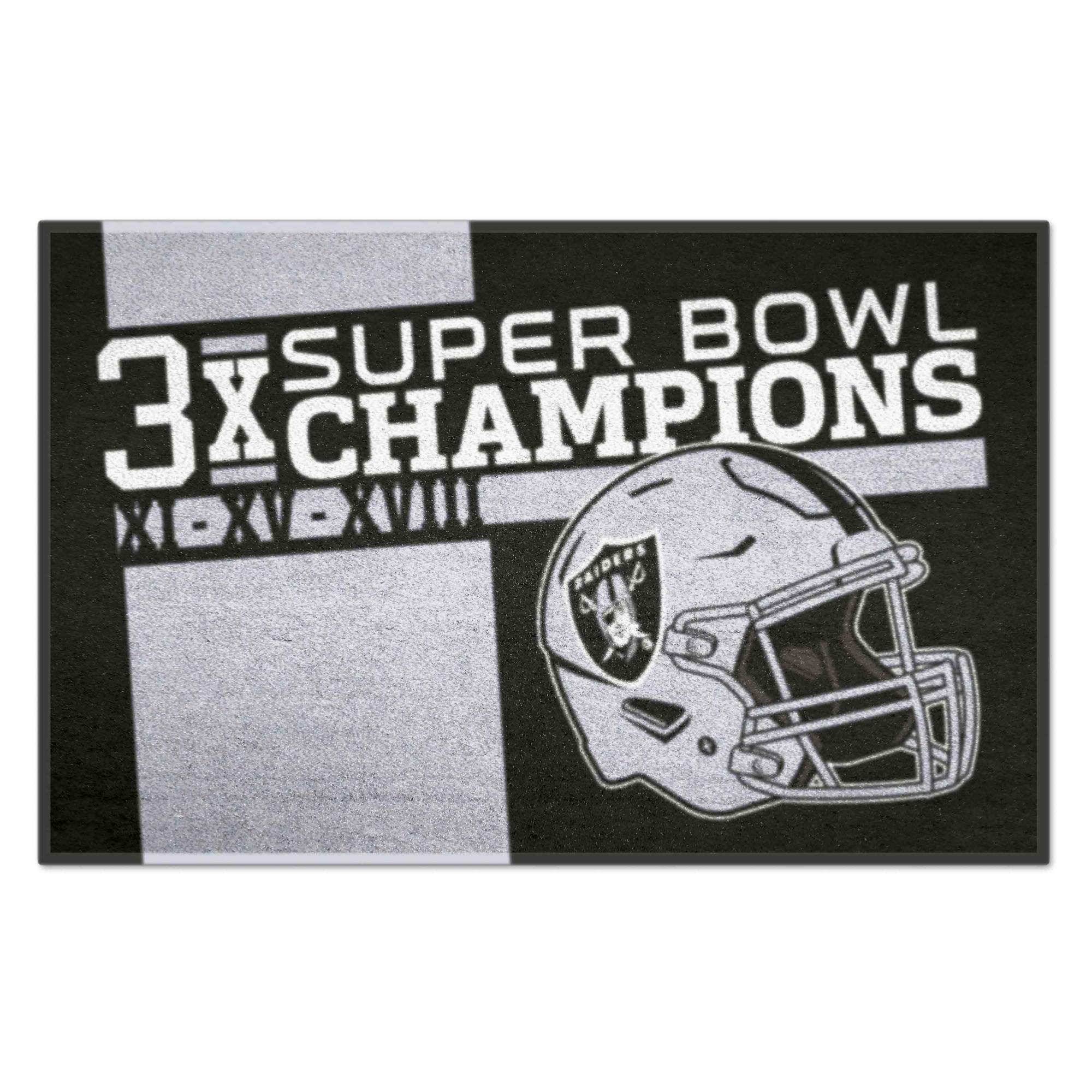 Logo Brands Las Vegas Raiders Super Bowl Champions 19" x 30" Dynasty Starter Mat