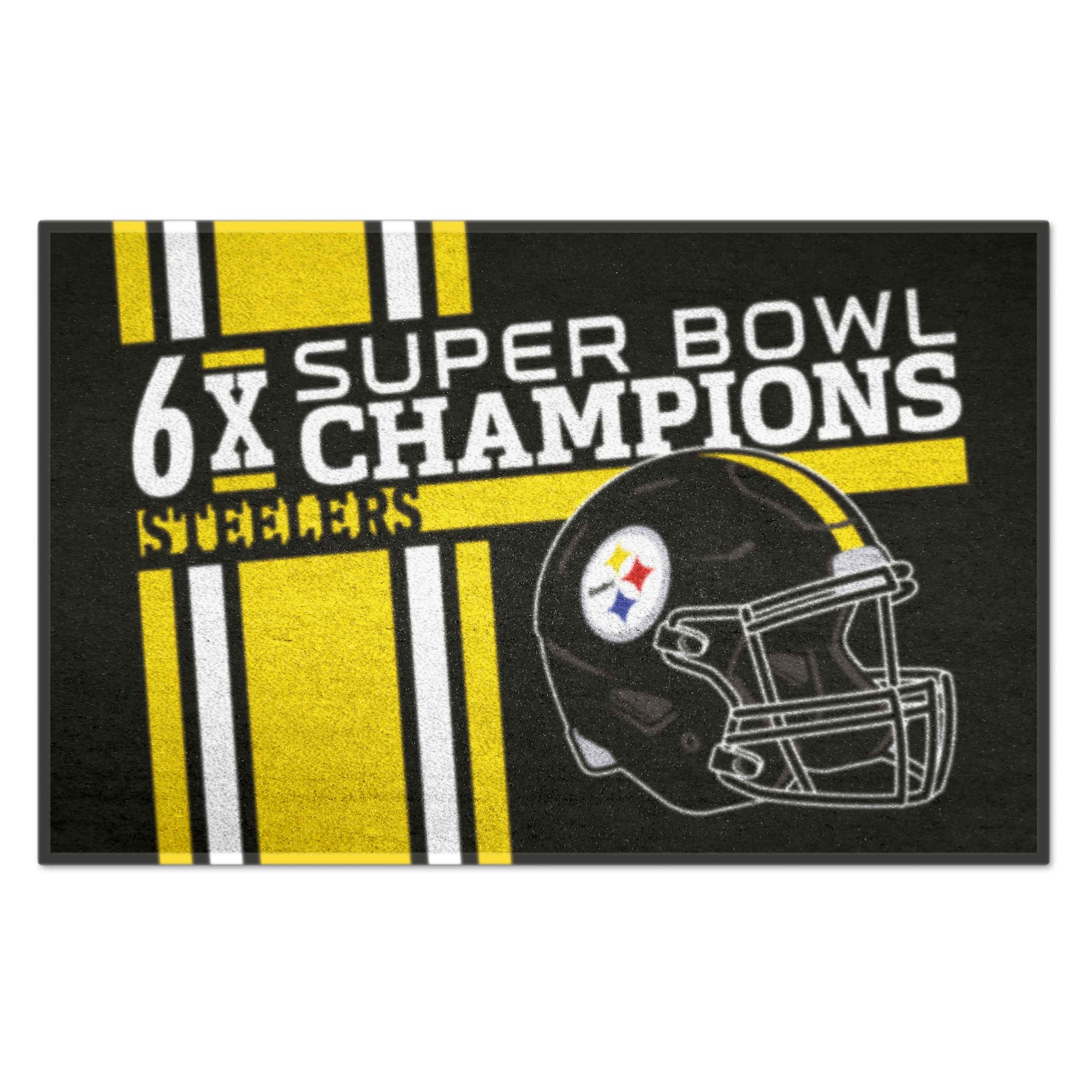 Logo Brands Pittsburgh Steelers Super Bowl Champions 19" x 30" Dynasty Starter Mat