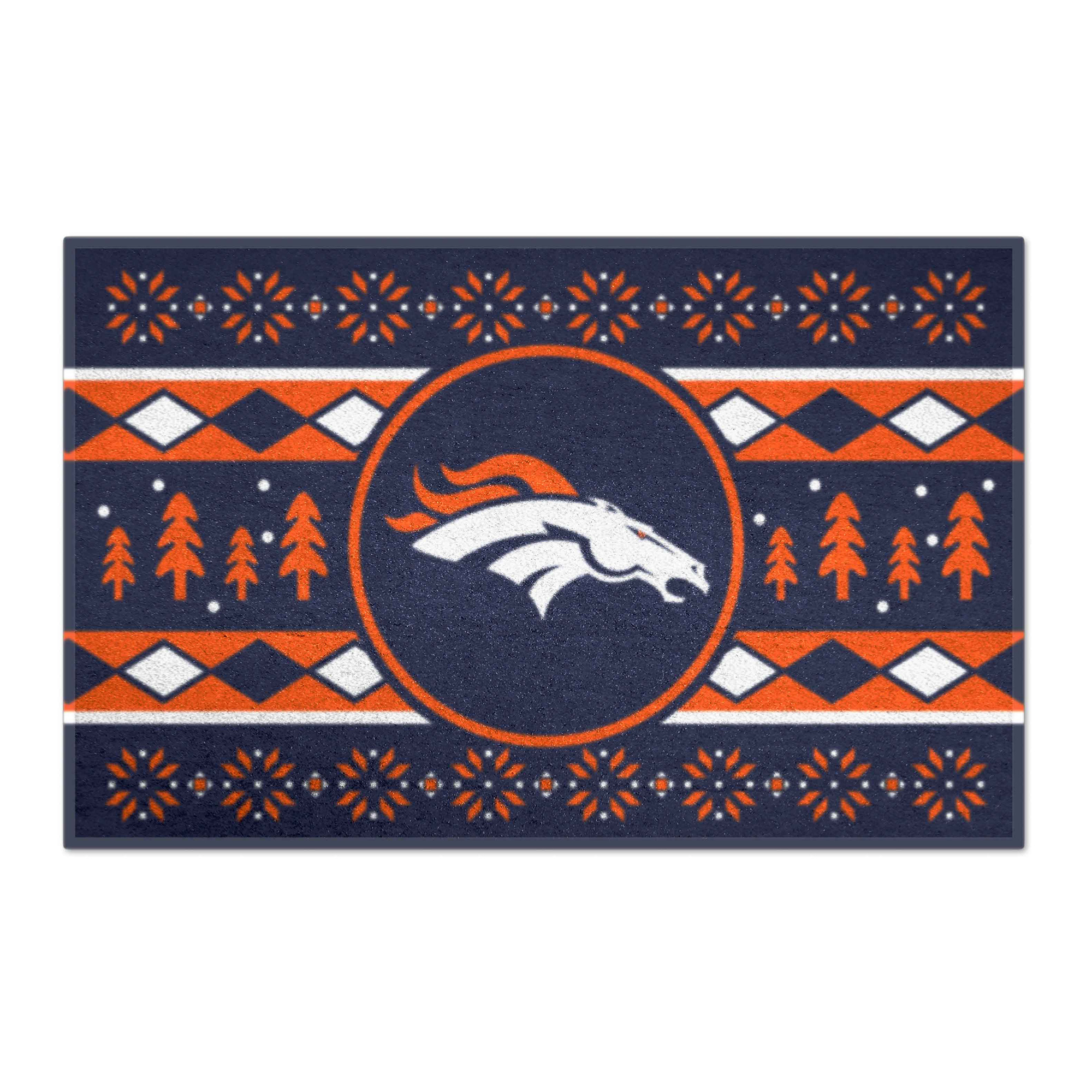 Logo Brands Denver Broncos 19" x 30" Holiday Sweater Starter Mat