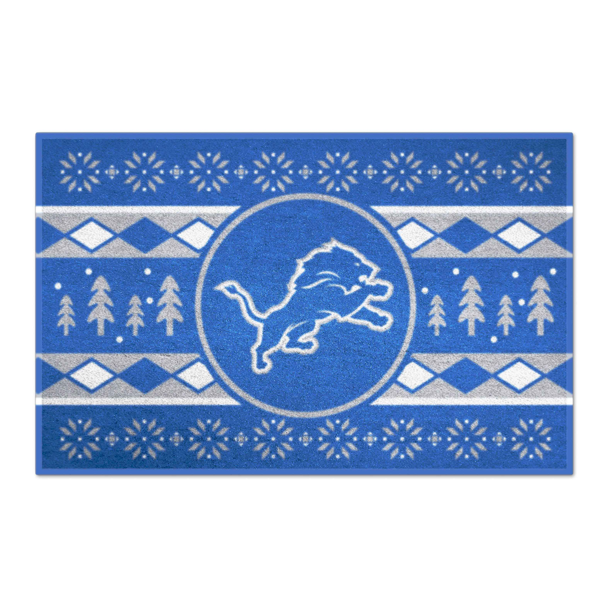 Logo Brands Detroit Lions 19" x 30" Holiday Sweater Starter Mat