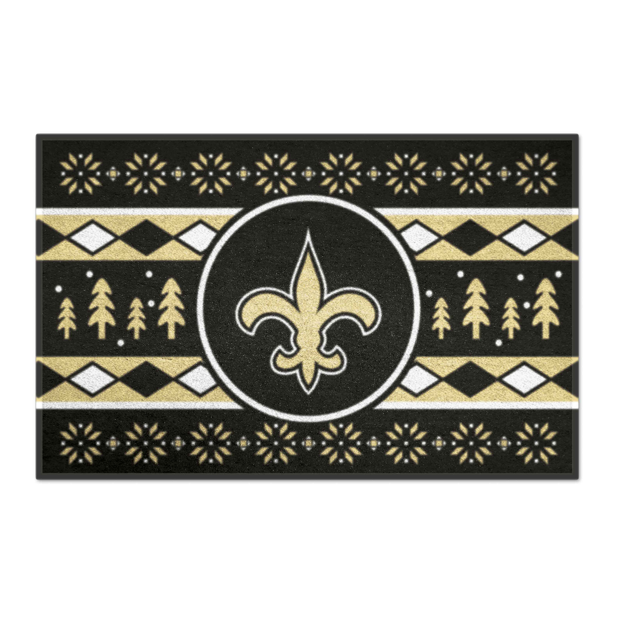 Logo Brands New Orleans Saints 19" x 30" Holiday Sweater Starter Mat