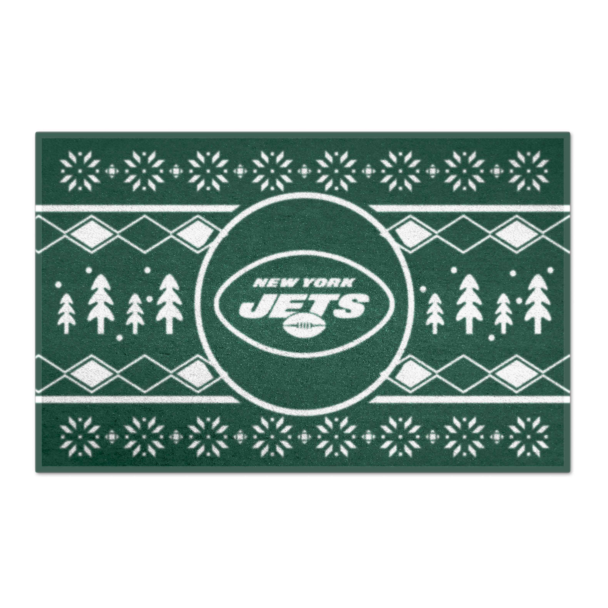 Logo Brands New York Jets 19" x 30" Holiday Sweater Starter Mat