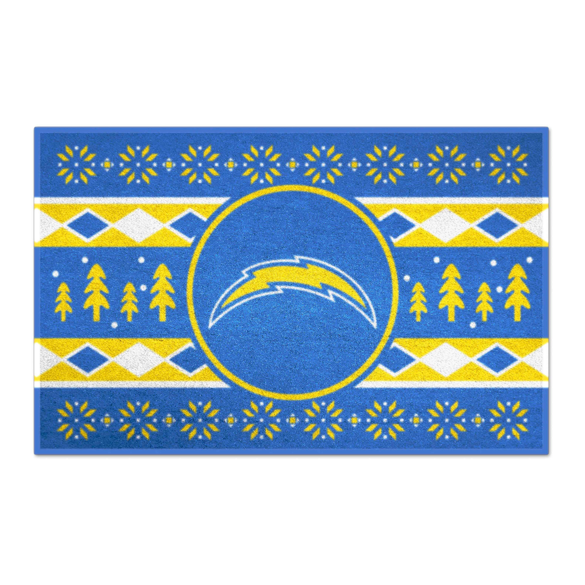 Logo Brands Los Angeles Chargers 19" x 30" Holiday Sweater Starter Mat