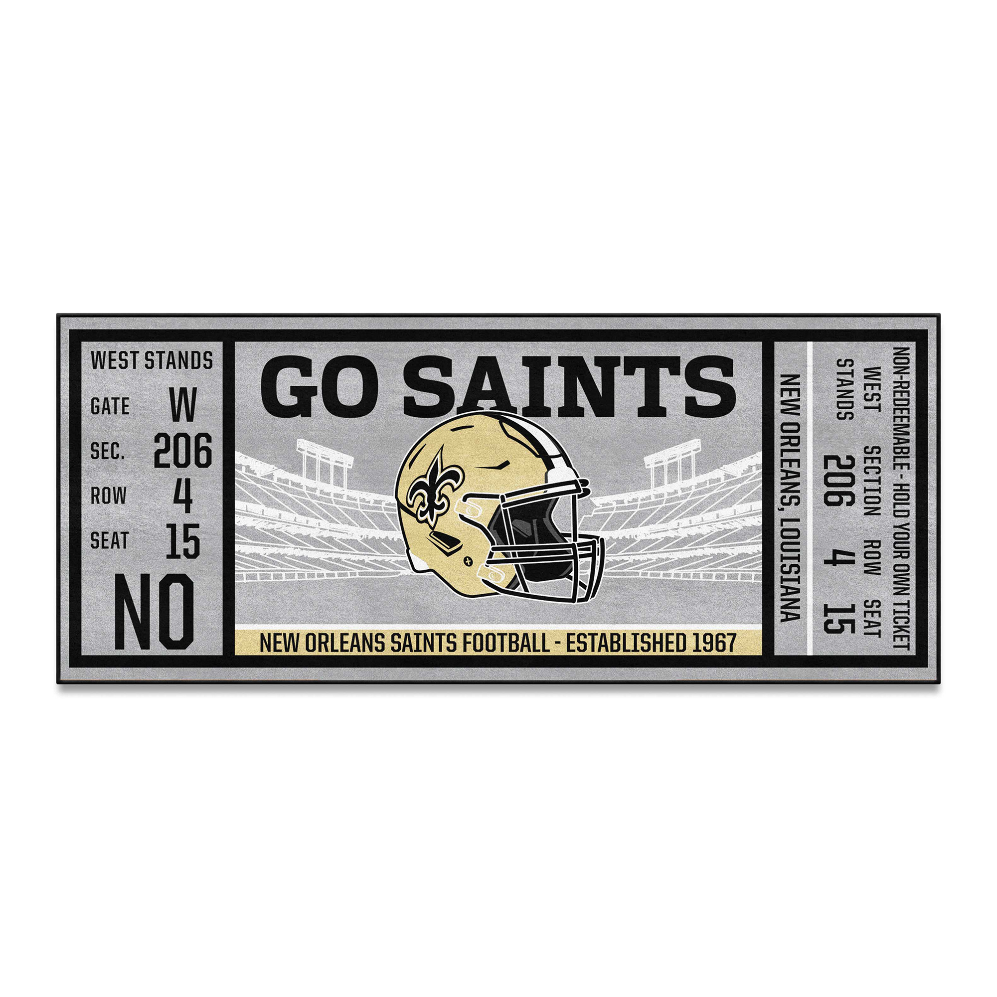 Logo Brands New Orleans Saints 30" x 72" Ticket Runner