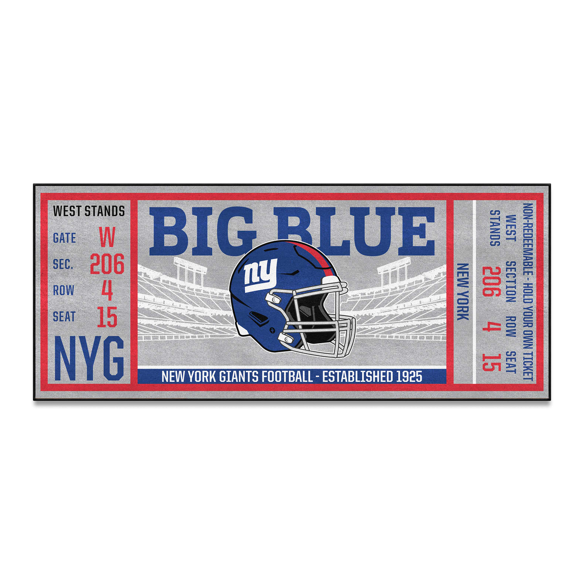 Logo Brands New York Giants 30" x 72" Ticket Runner