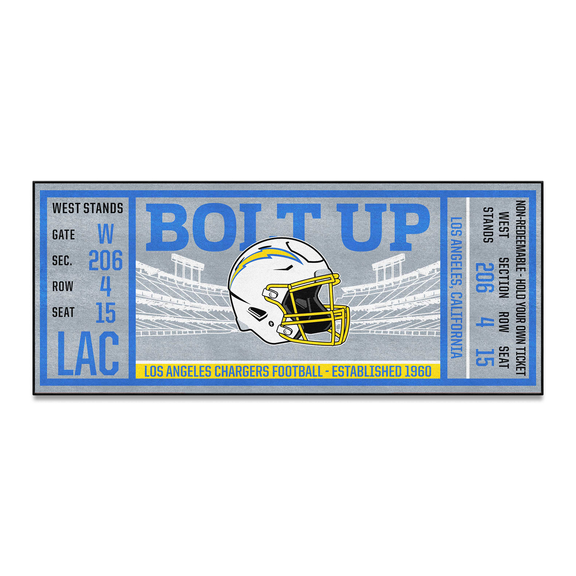 Logo Brands Los Angeles Chargers 30" x 72" Ticket Runner