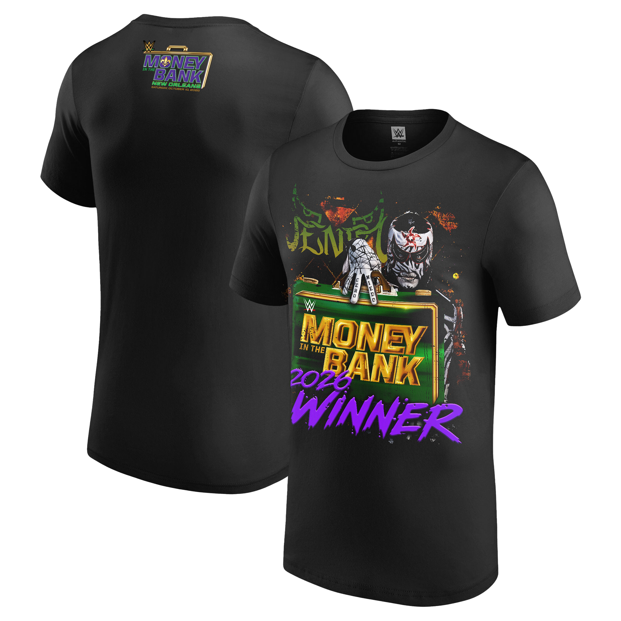 Men's Black Penta WWE Money In The Bank 2026 Men's Match Winner T-Shirt