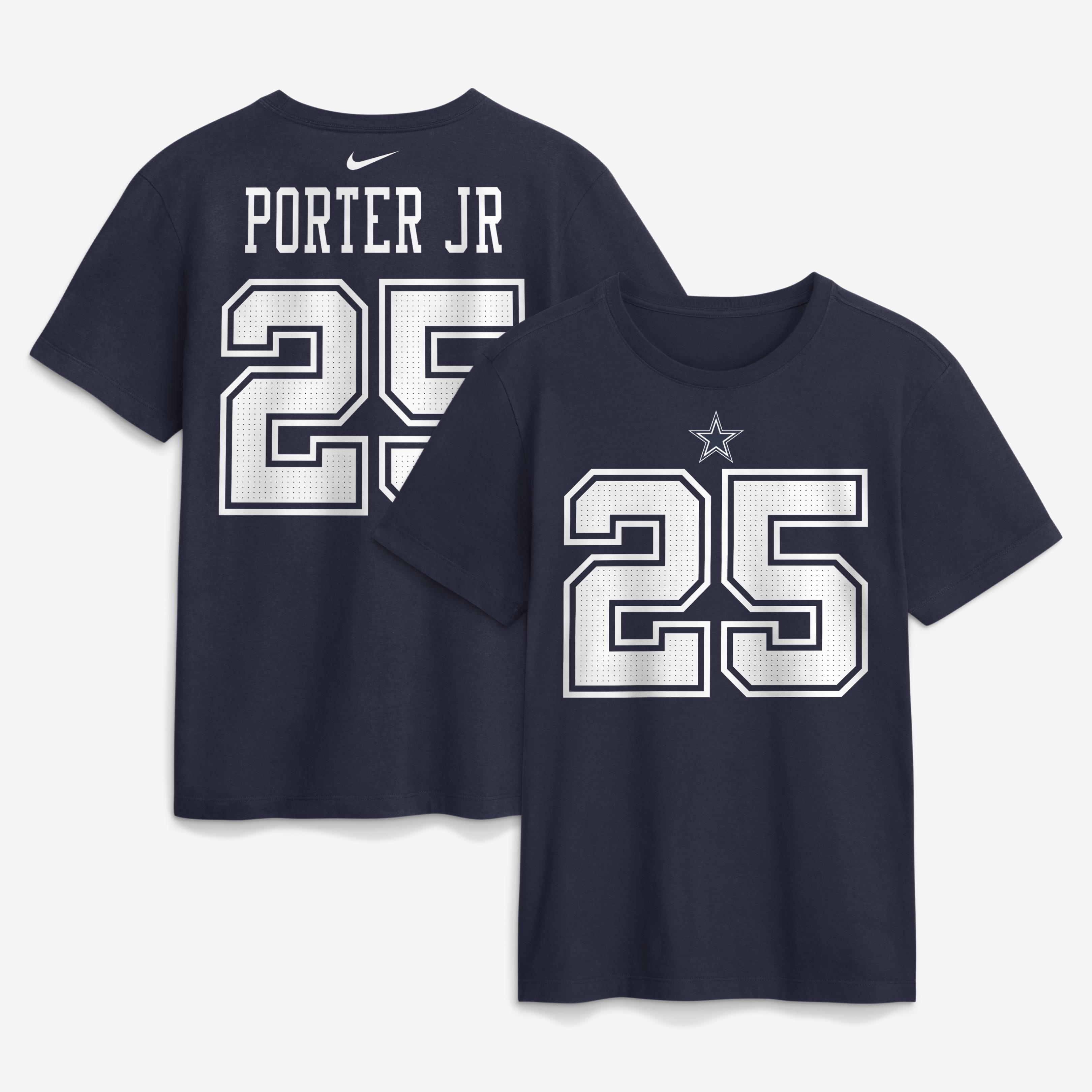 Men's Nike Joey Porter Jr. Navy Dallas Cowboys Name & Number T-Shirt