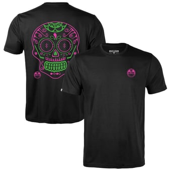 Men's Levelwear Black Edmonton Oilers DOTD Sugar Skull Richmond T-Shirt
