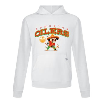 Men's Levelwear White Edmonton Oilers DOTD Sugar Skull Player Relay Hooded T-Shirt