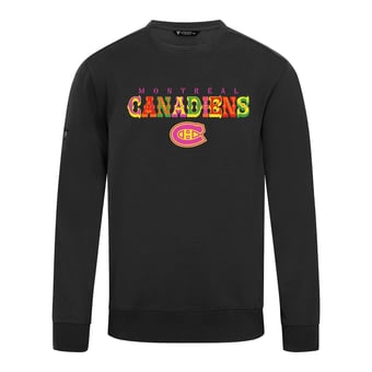 Men's Levelwear Black Montreal Canadiens DOTD Fiesta Text Zane Sweatshirt