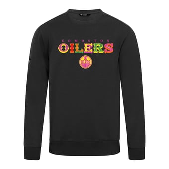 Men's Levelwear Black Edmonton Oilers DOTD Fiesta Text Zane Sweatshirt