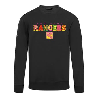 Men's Levelwear Black New York Rangers DOTD Fiesta Text Zane Sweatshirt