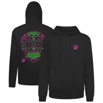 Men's Levelwear Black New York Rangers DOTD Sugar Skull Podium Pullover Hoodie