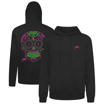 Men's Levelwear Black Minnesota Wild DOTD Sugar Skull Podium Pullover Hoodie