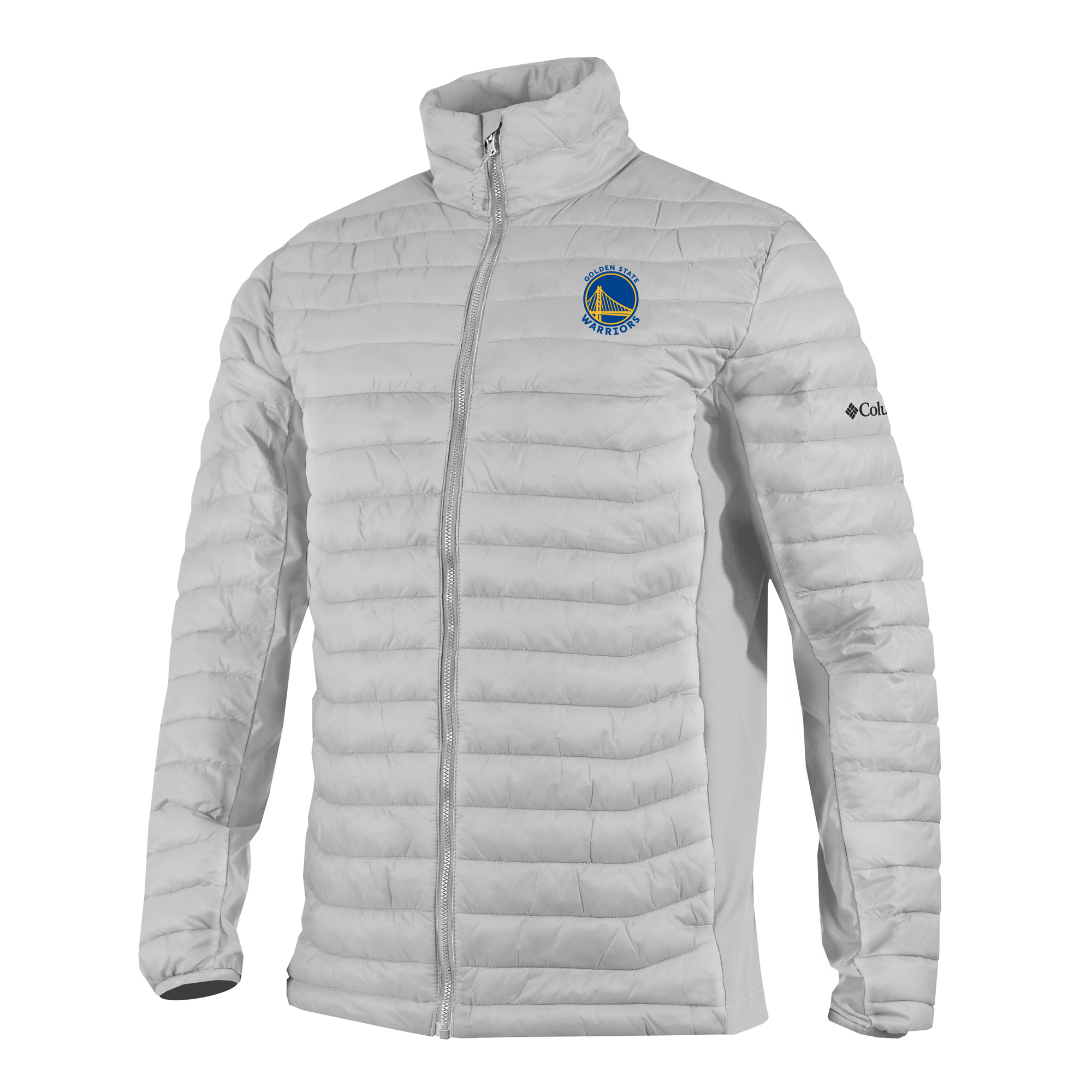 Men's Columbia Gray Golden State Warriors Powder Pass Hybrid Full-Zip Jacket