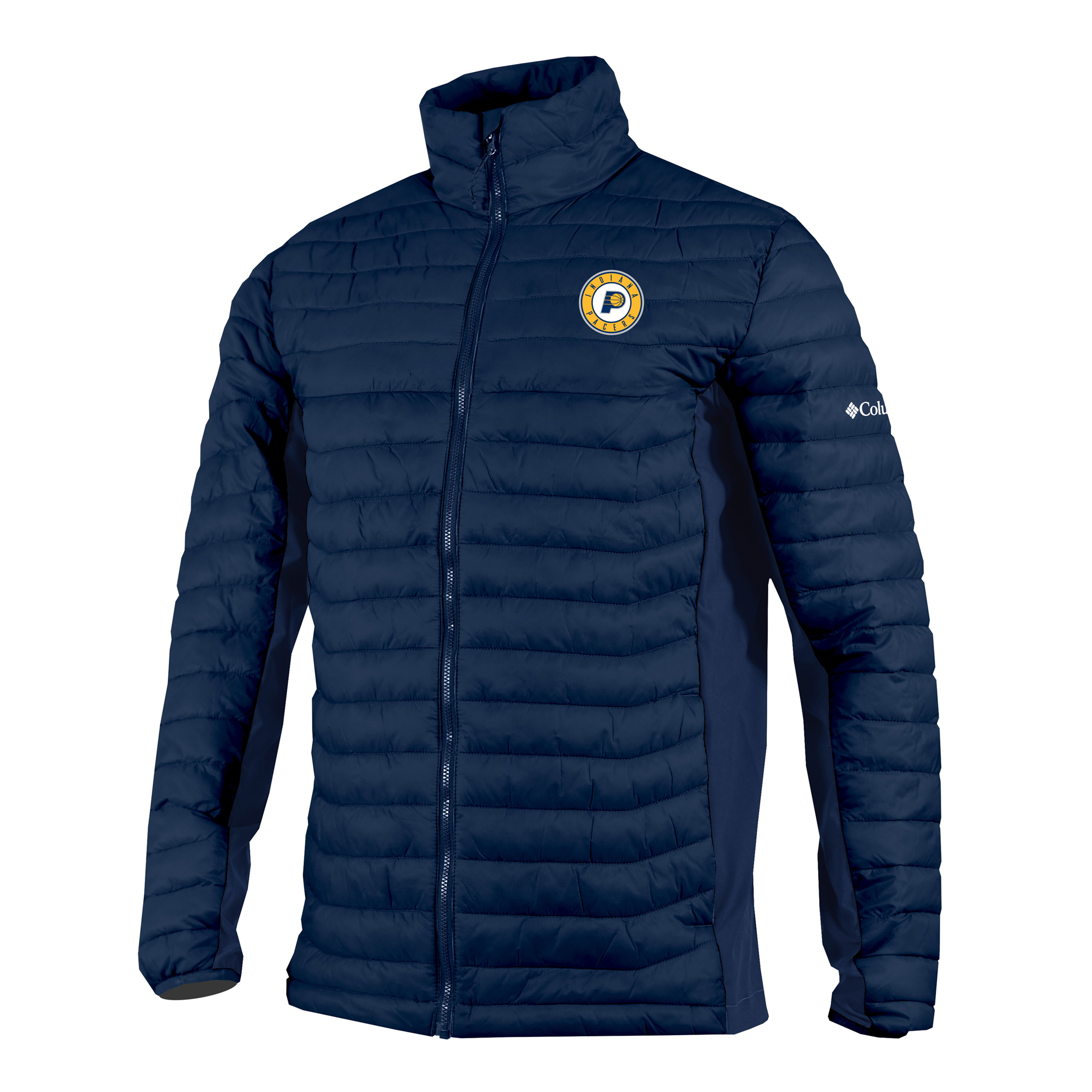 Men's Columbia Navy Indiana Pacers Powder Pass Hybrid Full-Zip Jacket