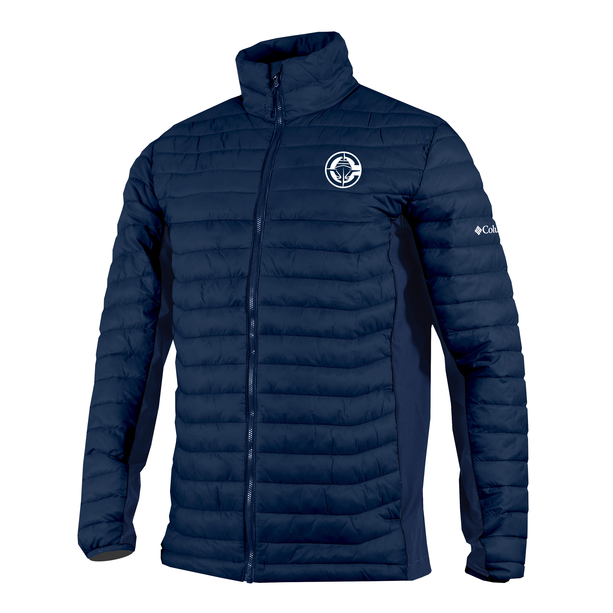 Men's Columbia Navy LA Clippers Powder Pass Hybrid Full-Zip Jacket