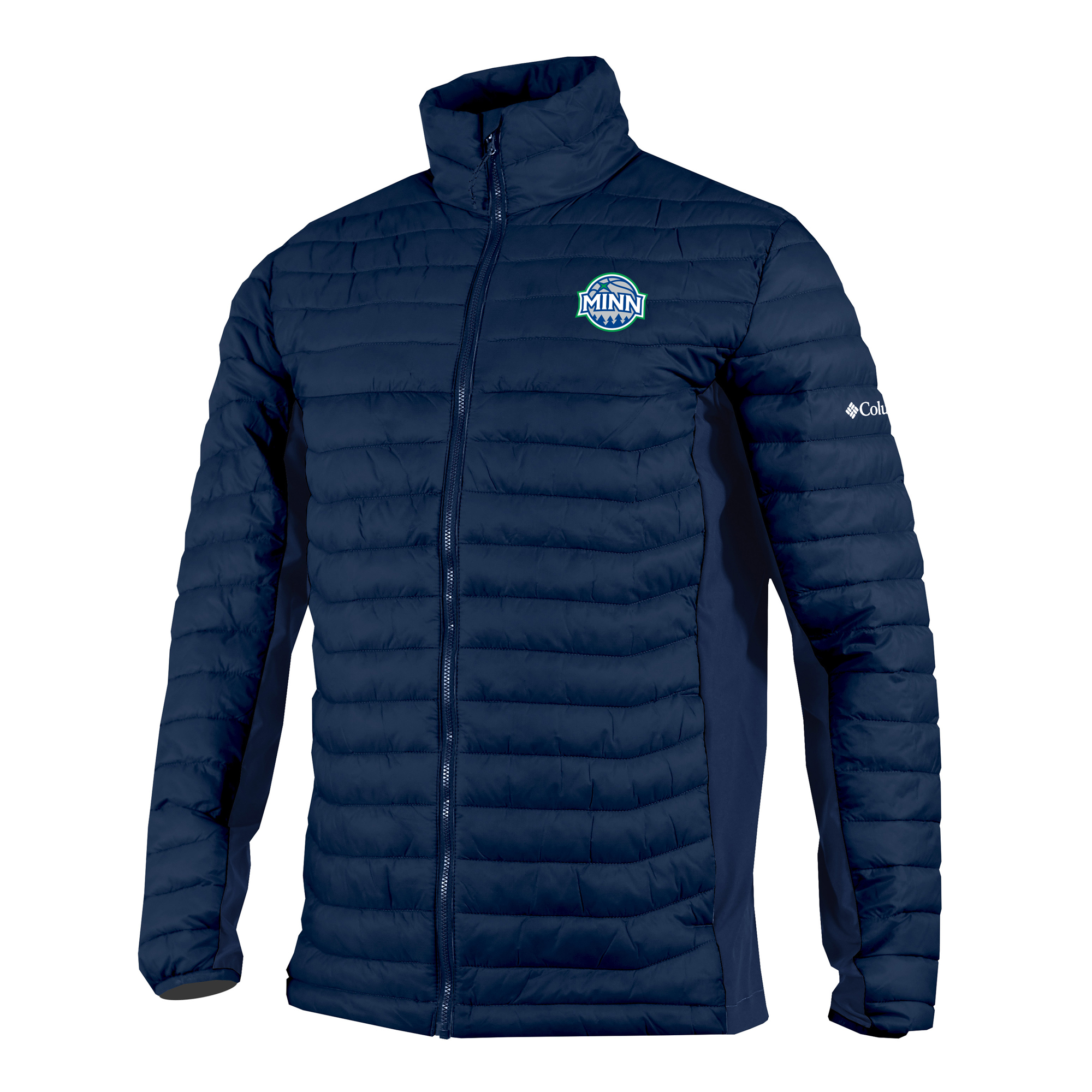 Men's Columbia Navy Minnesota Timberwolves Powder Pass Hybrid Full-Zip Jacket