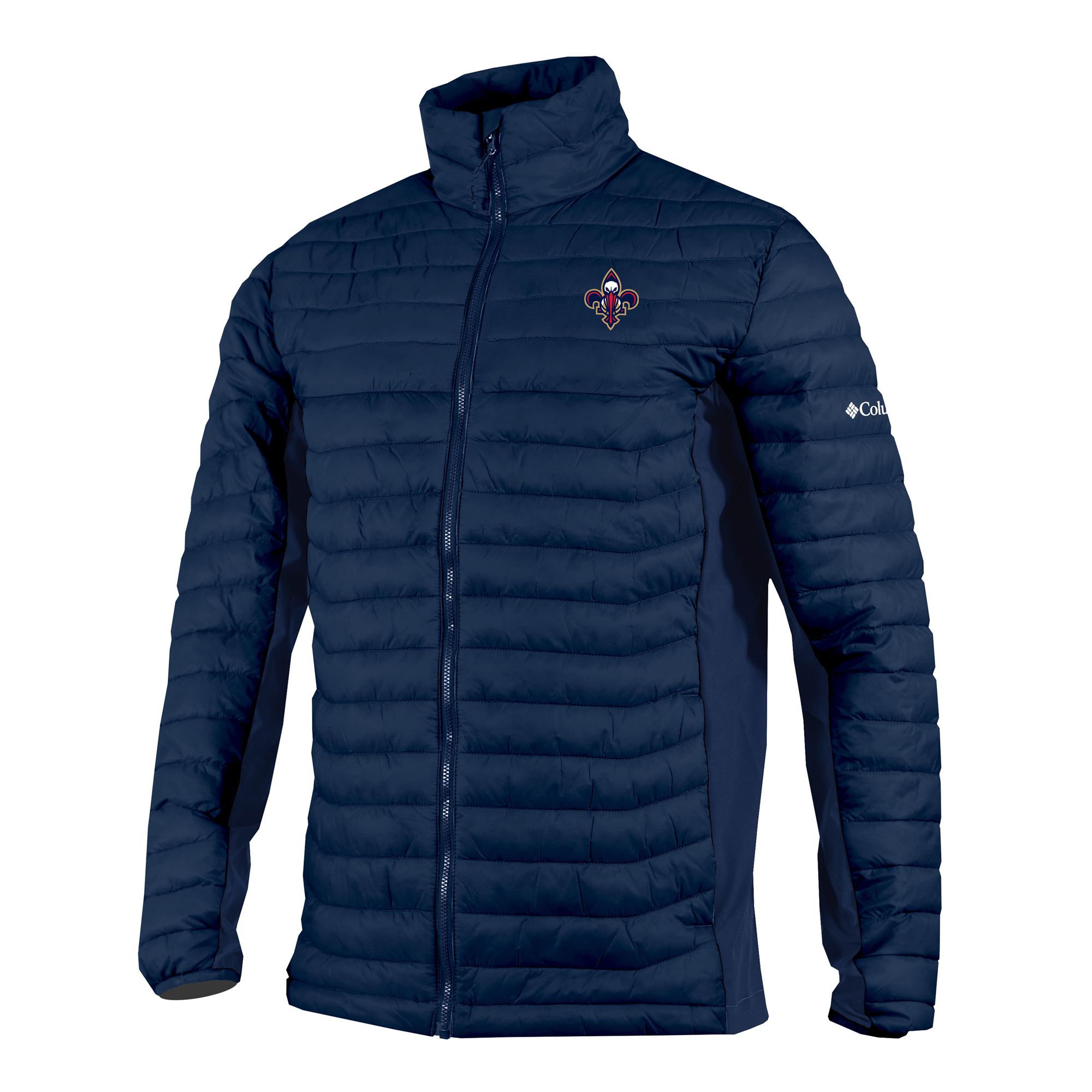 Men's Columbia Navy New Orleans Pelicans Powder Pass Hybrid Full-Zip Jacket