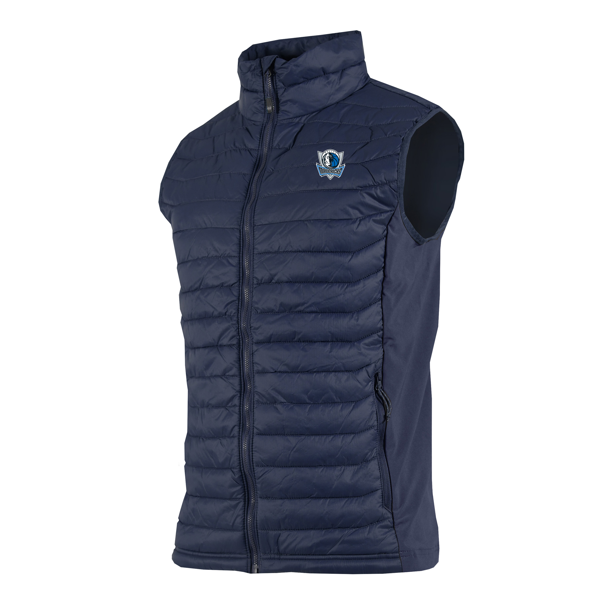 Men's Columbia Navy Dallas Mavericks Powder Pass Hybrid Full-Zip Vest