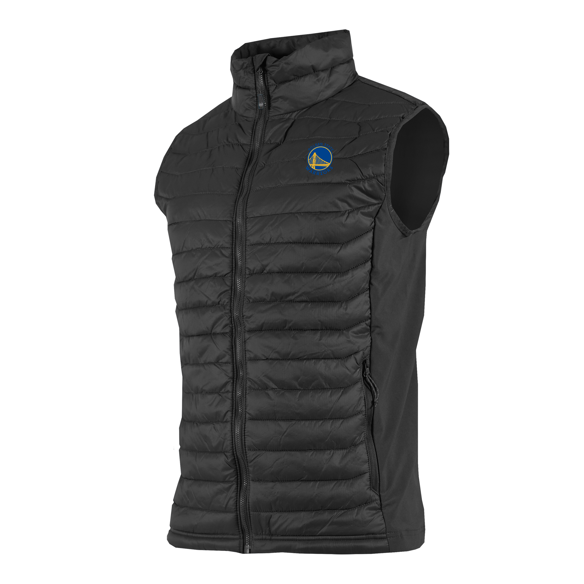 Men's Columbia Black Golden State Warriors Powder Pass Hybrid Full-Zip Vest