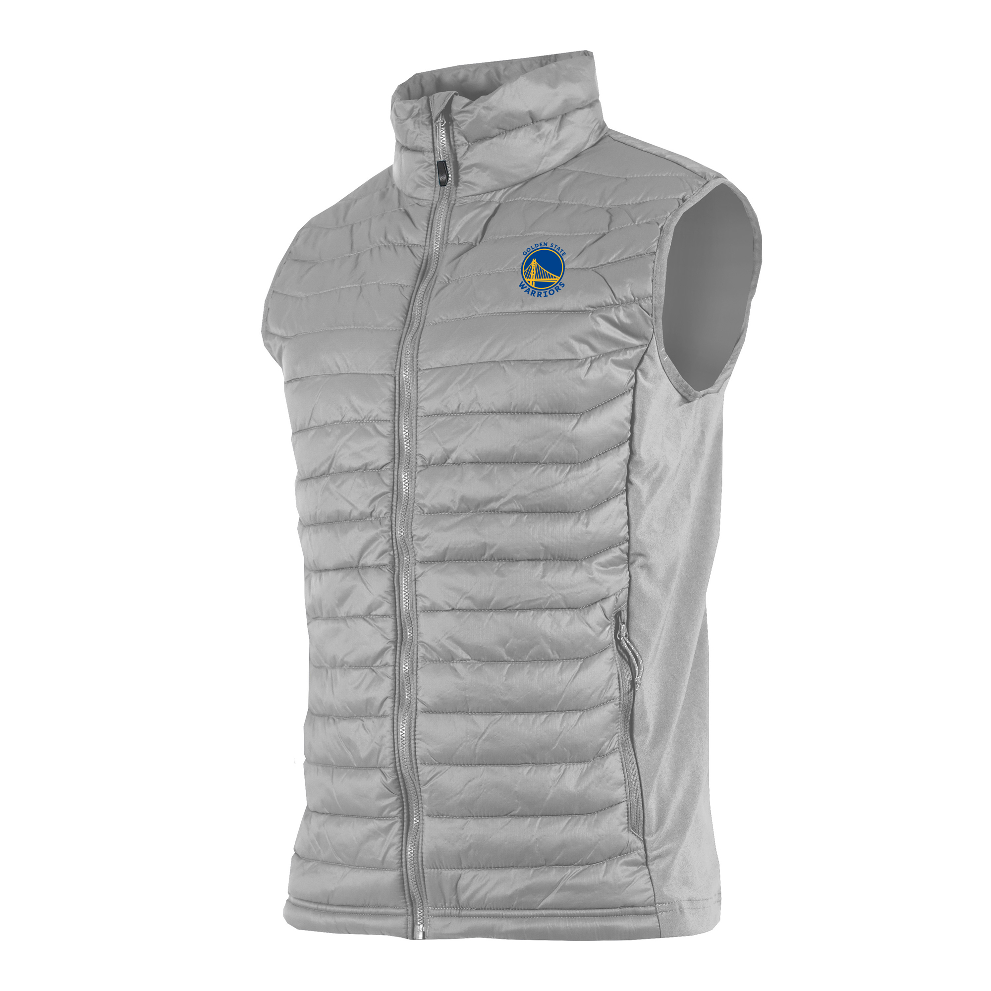 Men's Columbia Gray Golden State Warriors Powder Pass Hybrid Full-Zip Vest