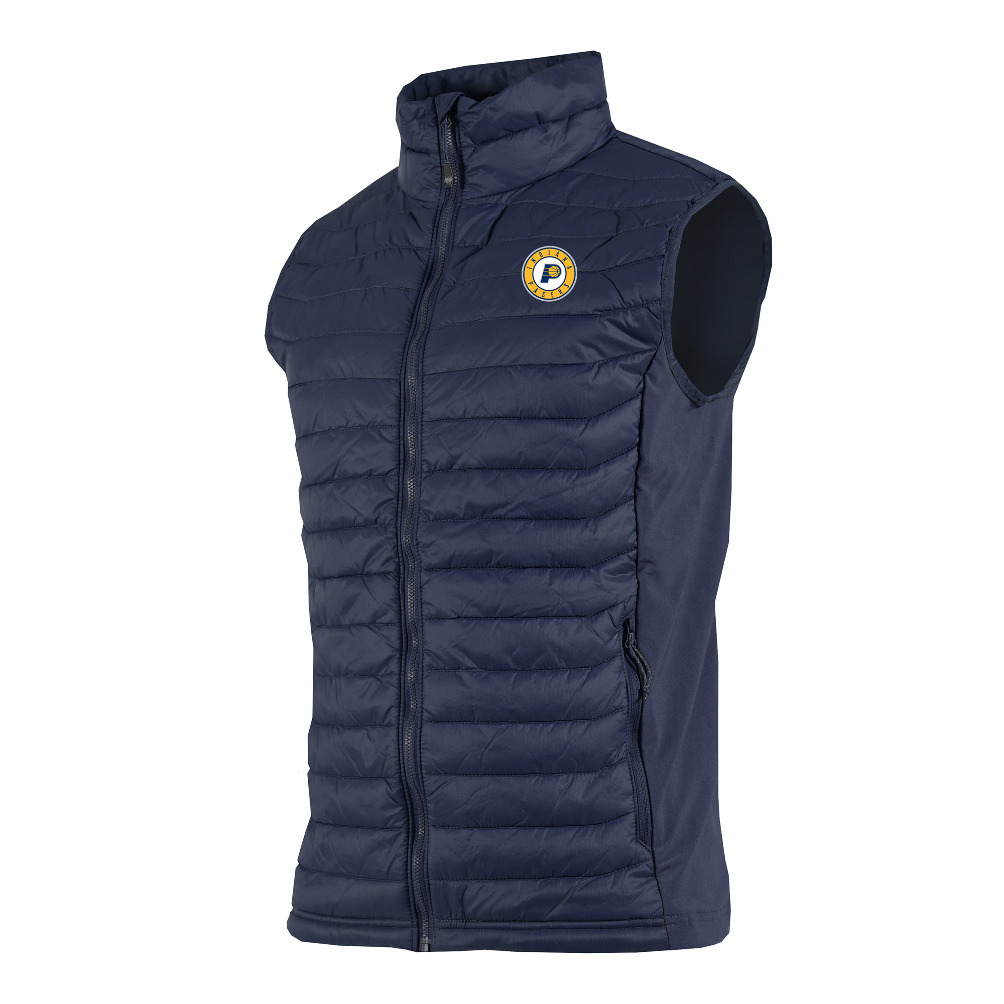Men's Columbia Navy Indiana Pacers Powder Pass Hybrid Full-Zip Vest