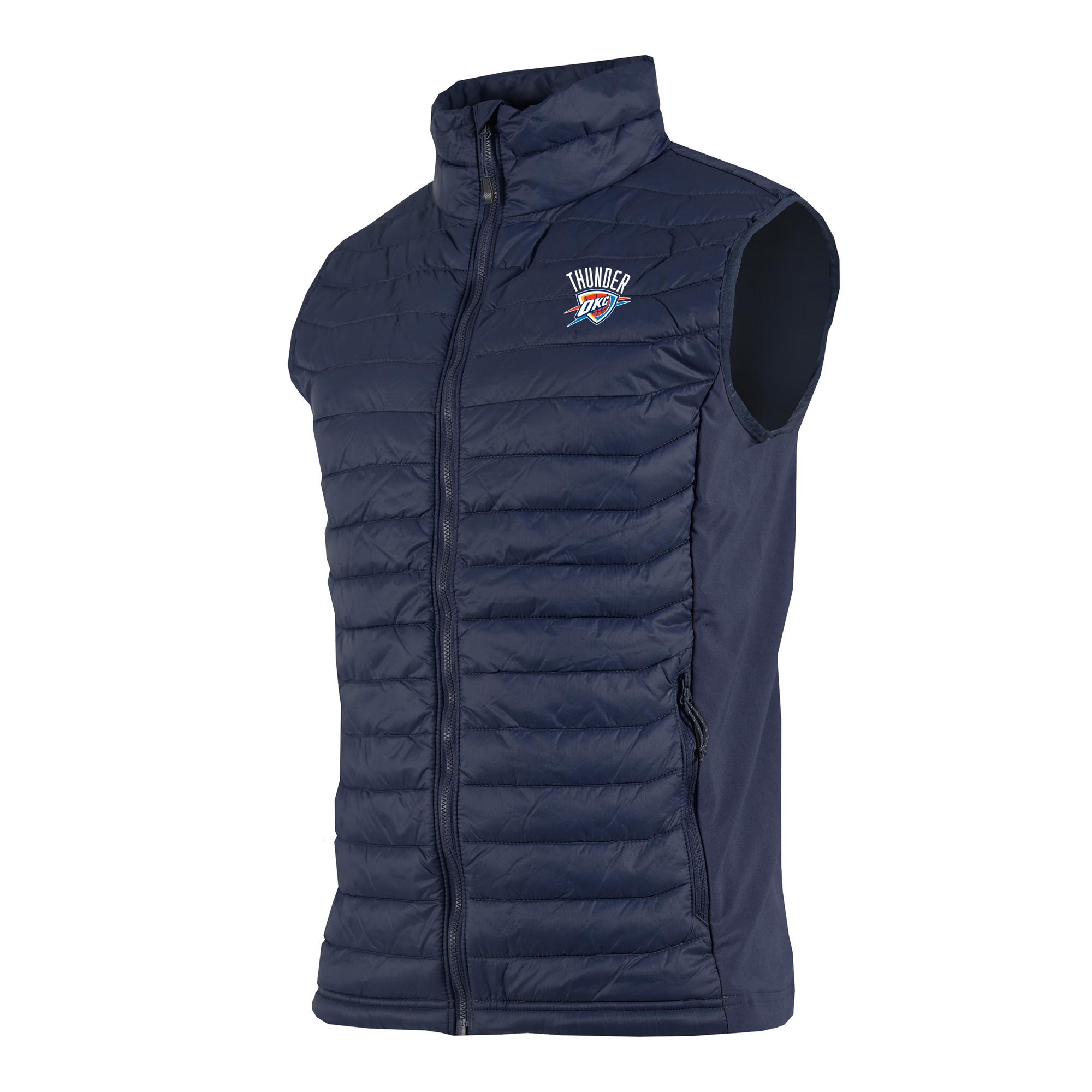 Men's Columbia Navy Oklahoma City Thunder Powder Pass Hybrid Full-Zip Vest