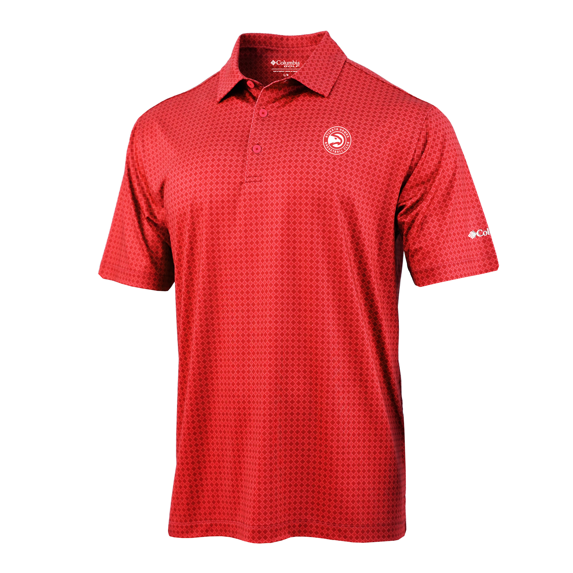 Men's Columbia Red Atlanta Hawks Highland Drift Omni-Wick Polo