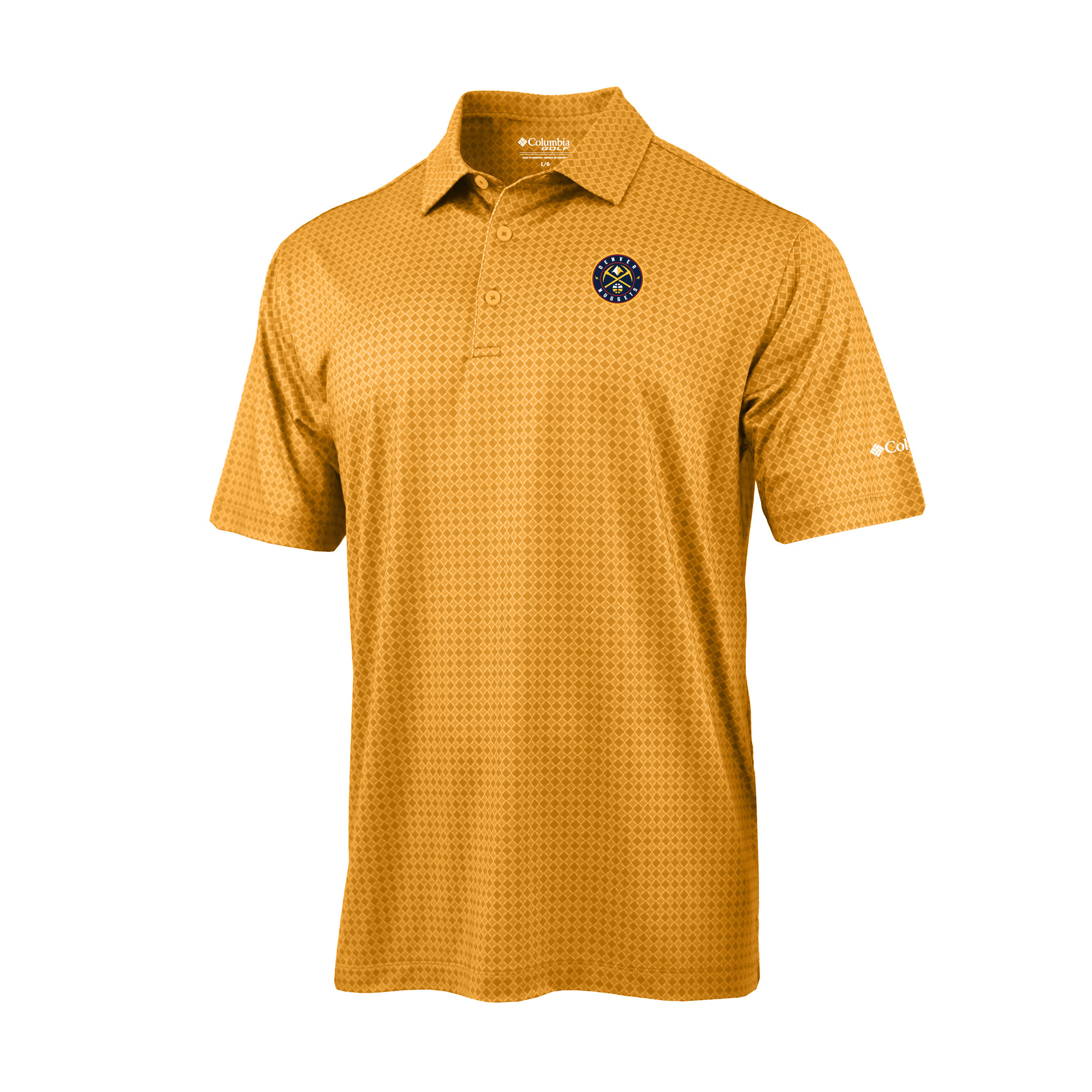 Men's Columbia Gold Denver Nuggets Highland Drift Omni-Wick Polo